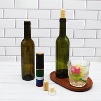 Bouteilles de vin rouge réutilisables de 375 ml de bonne qualité avec bouchon en bois pour le stockage du vin, des boissons et du brandy