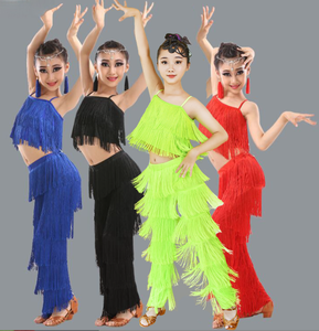Conjunto de 2 Piezas SH704 <span class=keywords><strong>para</strong></span> Baile Latino, Top con Flecos de Spandex y Pantalones <span class=keywords><strong>para</strong></span> <span class=keywords><strong>Mujer</strong></span>, Ideal <span class=keywords><strong>para</strong></span> Rumba, <span class=keywords><strong>Tango</strong></span> y Salsa - Product Image 2