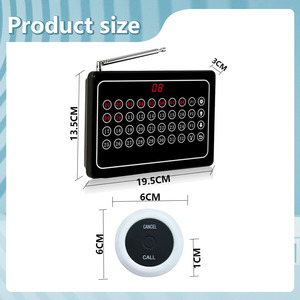 Sistema Inalámbrico de Llamada para Camareros de Restaurante, Botón de Llamada para Mesa con Pager con Pantalla para Servicio <span class=keywords><strong>al</strong></span> <span class=keywords><strong>Cliente</strong></span> - Product Image 5