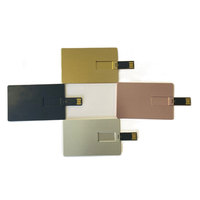 Clé USB en forme de carte bancaire en métal 16 Go 32 Go Personnalisée Lgoo Carte de visite USB Cadeau Mémoire flash 64 Go