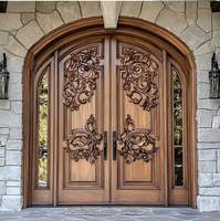 Portes d'entrée en bois XIYATECH pour maisons, insonorisées, finies avec inserts en verre, porte extérieure en bois massif, double porte d'entrée