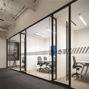 Son tasarım temperli cam bölme duvar odası ivider için dubai alışveriş salonu ofis