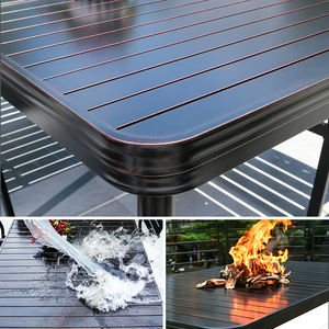 Ensemble <span class=keywords><strong>de</strong></span> <span class=keywords><strong>jardin</strong></span> d'extérieur en aluminium, 7 pièces, <span class=keywords><strong>chaises</strong></span> <span class=keywords><strong>et</strong></span> tables <span class=keywords><strong>de</strong></span> patio rectangulaires pour 6 <span class=keywords><strong>personnes</strong></span>, nouvel arrivage - Product Image 4