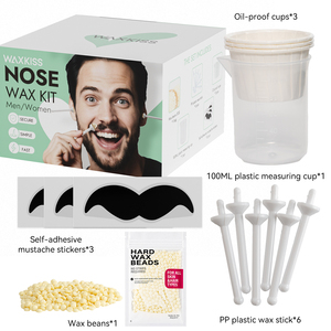 OEM ODM Private Label Portable Nose <b>Wax</b> <b>Kit</b> 50g Hypoallergenic Hard <b>Wax</b> Beans for Nose Ear Lip Brow Hair <b>Removal</b> - Product Image 1