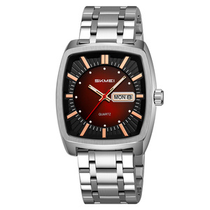 Montre en quartz en forme de tonneau de vin avec calendrier du dimanche et fonctions multifonctions pour hommes. Montre d'affaires pour homme avec bracelet en acier. - Product Image 6