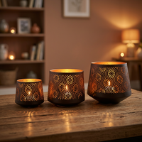 Sonnet Decor Bougeoir en fer fait main, sans plomb, écologique, étanche et résistant à la chaleur, pour décoration intérieure, Noël, numérique