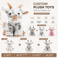 Peluche Chèvre Tachetée Assise en Coton PP et Tissu Polyester, Jouet Doux Personnalisé OEM ODM pour Enfants, Vente en Gros