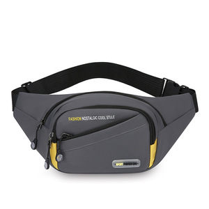 Men's Oxford Cloth Waist Bag Large Capacity Multi-layer Crossbody Shoulder Bag For Outdoor Sports Everyday Use Gray Black - Product Image 3