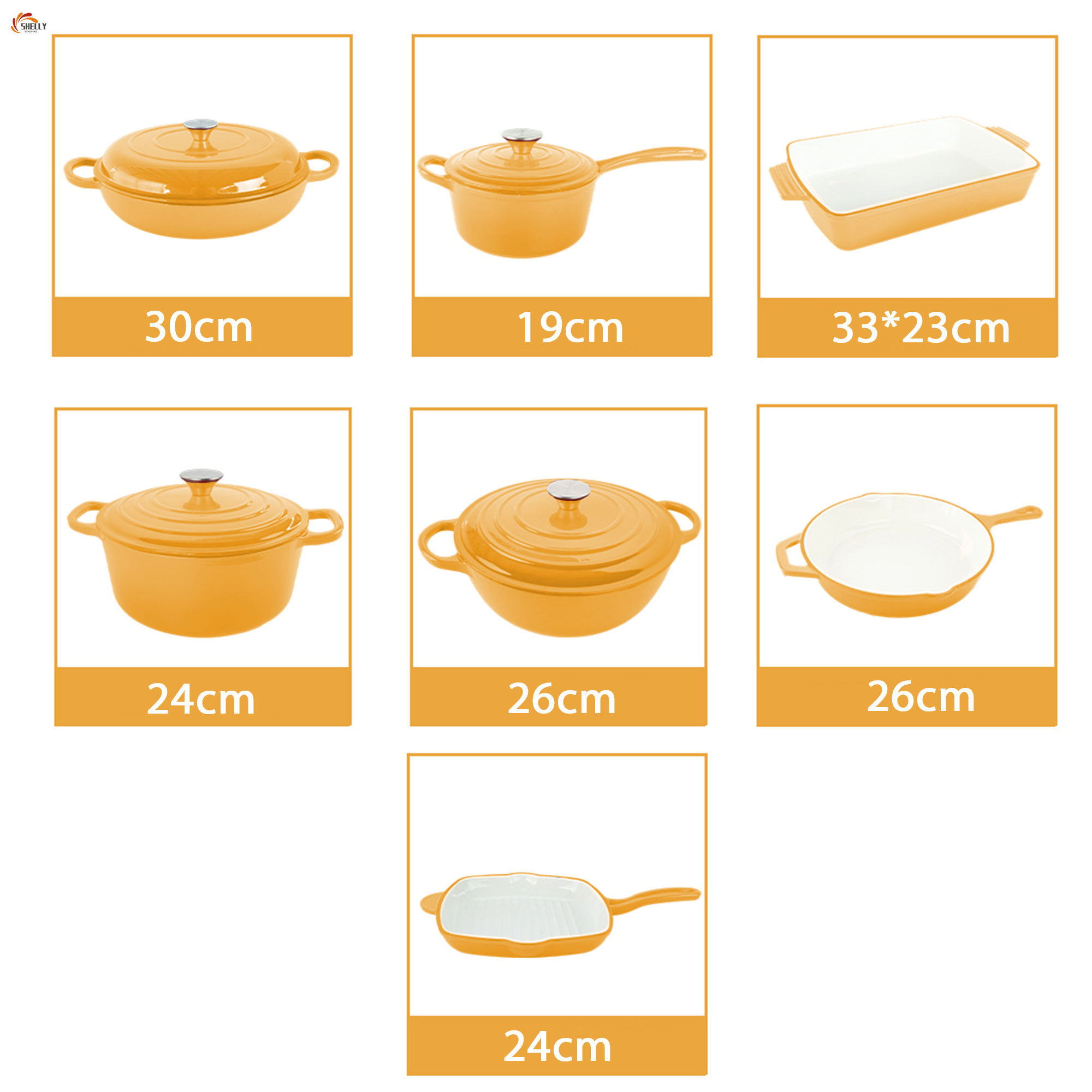 In Stock 7 Pieces White Enamel Cast Iron Cookware Set, Non Stick Pot Pan Combo, Heat Resistant & Oven Safe for Home Kitchen · image 6