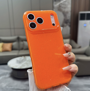 Ragazze lucente colorato e luminoso scintillante per <span class=keywords><strong>iPhone</strong></span> 13 14 15 16 Pro Max 17 Air Case <span class=keywords><strong>Cover</strong></span> <span class=keywords><strong>arancione</strong></span> del cellulare involucro con Glitter - Product Image 1