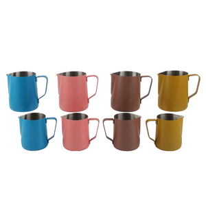 Gobelet mousseur à lait multicolore, pichet mousseur à lait en acier inoxydable 350ml/600ml - Product Image 6
