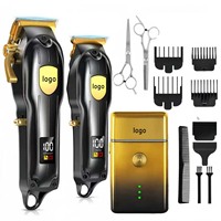 Tondeuse à cheveux rechargeable 3 en 1 de haute qualité, ensemble de tondeuse et rasoir, écran LCD numérique, machine à couper les cheveux pour hommes