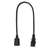 Cordon d'alimentation CA pour appareils électroménagers C14 NEMA mâle vers IEC femelle IP11 avec conducteur en cuivre isolé en PVC 0,5 m 16 A