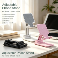 Support de téléphone portable pliable et télescopique en plastique, fourni directement par l'usine, pour diffusion en direct, support pour smartphone et tablette