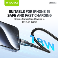 BAVIN Vente en gros Excellent CB353 18w Type C USB C Chargeur rapide pour téléphone portable Câble de données USB