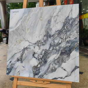 Azulejo de piso de porcelana de lujo de 60x60cm 80x80cm más barato, colores grises, <span class=keywords><strong>azulejos</strong></span> de porcelana esmaltada pulida de cuerpo completo Carreaux, sala de estar - Product Image 2