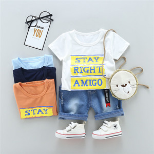Fabricante de Ropa Infantil, Camiseta con Mangas Raglán, Impresora en Guangzhou y Jeans Azules a Cuadros con Efecto Mármol - Product Image 3