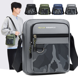 Sac bandoulière pour homme Kelylek en tissu Oxford, grande capacité, motif camouflage, noir, gris, vert, bleu, résistant à l'usure, pour tous les jours, hiver - Product Image 3