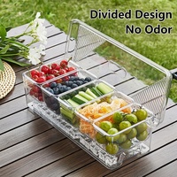 Yongli Contenants à condiments réfrigérés avec couvercles en plastique, portables, pour la maison et la cuisine, ensemble de service pour tacos, salades de fruits et collations pour fêtes