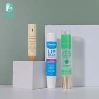 Emballage YAN, tubes en plastique compressibles vides pour gloss à lèvres et rouge à lèvres, 5 ml, 10 ml, 12 ml, petits, mignons, couleur jaune personnalisée, avec bouchon à vis blanc