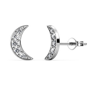 Orecchino in pietra di luna stile alla moda con cristalli <span class=keywords><strong>Swarovski</strong></span> <span class=keywords><strong>orecchini</strong></span> a mezza luna ciondoli <span class=keywords><strong>orecchini</strong></span> a bottone <span class=keywords><strong>argento</strong></span> oro fidanzamento quotidiano - Product Image 4