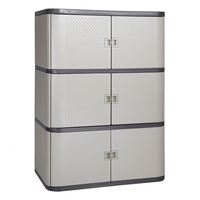 Mueble de Almacenamiento de Resina para Cocina Exterior, Precio de Fábrica, Personalizable, Estantes con Puertas, Fácil de Montar, Impermeable