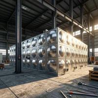 Réservoir de stockage d'eau potable de grande capacité en acier inoxydable de 10 000 litres, panneaux combinés, qualité alimentaire, certifié ISO 9001, garantie 1 an