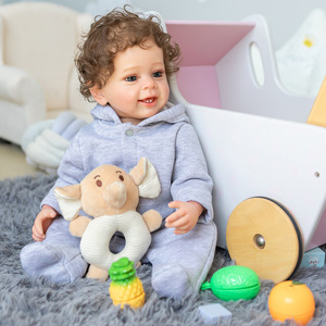 Realistic Curly Long Sleeve Reborn <b>Doll</b> Soft Full Body Vinyl Girl <b>Doll</b> Children Accompany Growth Toy - Product Image 1