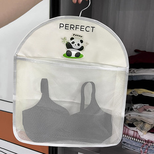 Perfect Hanging Storage Bag Mesh Organizer For Bra Underwear Closet Wall Mounted Hook Type Single Layer C1YWA - Product Image 3