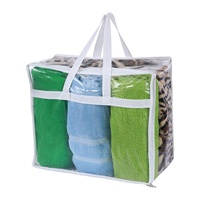 Sacs de rangement réutilisables et écologiques pour literie, sacs non tissés en PP transparents sur le côté avant pour couettes, édredons et couvertures