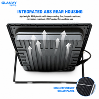 Reflector Solar LED de 100W 200W 300W 500W con Indicador de Carga, IP67 Impermeable, para Exteriores, con Control Remoto