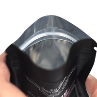 Sacs refermables en mylar noir mat à impression personnalisée, anti-odeur, avec fermeture éclair, pochettes en aluminium, sacs plats