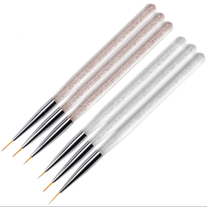 Ensemble de 3 pinceaux à manche pailleté pour nail art, pinceaux fins pour peinture au gel liquide, pour la conception de manucure - Product Image 3