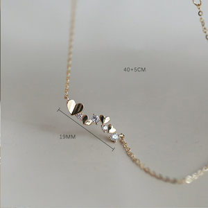 Collier pendentif CANNER élégant en argent 925 avec une rangée de petits cœurs entrelacés en zircon, pour femmes, cadeaux pour la Saint-Valentin et Noël - Product Image 4