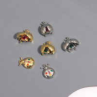 Nouveau collier de coccinelle plaqué or plaqué cuivre avec incrustation de zircon Collier pendentif collier de coccinelle miniature 3D réaliste.