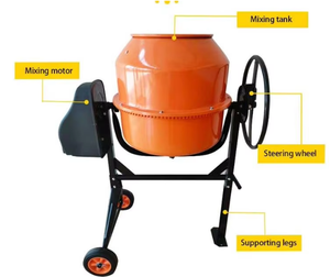 Topmai Factory Price Small Portable Electric Concrete <strong>Mixer</strong> High Efficiency 280L Capacity 1500W Motor <strong>Mini</strong> <strong>Cement</strong> <strong>Mixer</strong> - Product Image 6