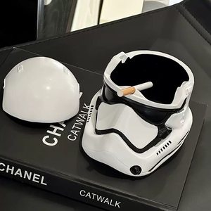 Cendrier en résine de luxe moderne en forme de casque de Stormtrooper, design haut de gamme, sans fumée, couleur personnalisable, plateau à cigares, décoration de bureau et de maison - Product Image 1