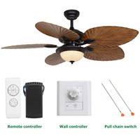 Ventilateur de plafond décoratif, 5 pales ABS, haute qualité, Super Air AC, moteur en cuivre, Design fleur, avec lumière et télécommande