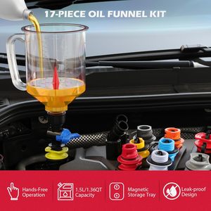 Kit de Funis para Óleo de Motor de 17 Peças 1,36 qt com Bandeja Magnética para Armazenamento, Adaptadores, Conexões em L e Ganchos de Tela Compatíveis com GM - Product Image 2