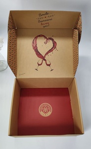 Scatole Regalo Personalizzate a Tema Vino in Cartone Ondulato Kraft, <span class=keywords><strong>Cartoni</strong></span> per Spedizione di Snack e Set Regalo Sorpresa per le Feste - Product Image 3