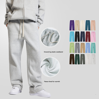 Pantalon de survêtement unisexe en molleton doux et épais, personnalisé avec logo OEM, broderie en coton, idéal pour l'automne et l'hiver, vente en gros