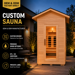 Cabaña de Infrarrojos Individual para Exteriores HG, Casa de Madera Personalizada con Puerta de Vidrio para Jardín, Hogar o Villa - Product Image 1