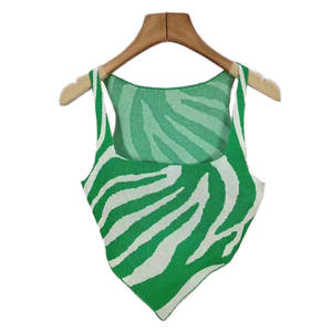 Canottiera interna corta lavorata a maglia con stampa zebrata <span class=keywords><strong>retrò</strong></span> alla moda <span class=keywords><strong>abbigliamento</strong></span> da <span class=keywords><strong>donna</strong></span> - Product Image 4