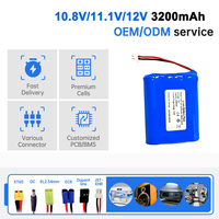 Paket Baterai Li-Ion INR18650 3S1P 3.2AH 3200mAh 10.8V dengan Konektor JST atau CP-01102010