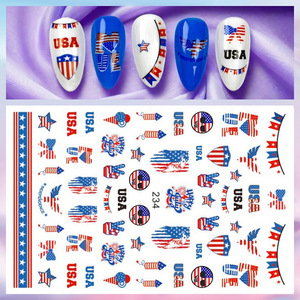 Holiday Nail Decoration Self-Adhesive Decals 4th of July American <strong>Flag</strong> Nail Art Sticker Independence Day Nail Sticker - Product Image 3