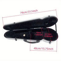 4/4 Full Size Carbon Fiber Violin Case Lightweight Hard Shell With Back Strap 2 Bow Holder Fiddle Case