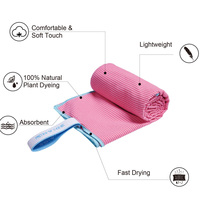 OEM Premium Beach Towel Set Quick Dry Sand Free Microfiber Swim Towel with Mesh Storage Bag