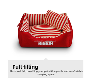 NUEVO TIPO DE PATRÓN A RAYAS CÓMODO SOFA CAMA PARA MASCOTAS CON PEQUEÑA ALMOHADA PARA PERROS GATOS - Product Image 3