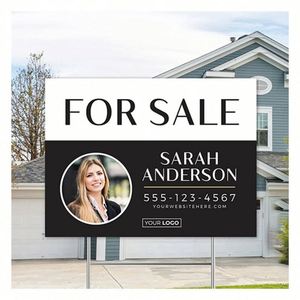 Panneau de Jardin Publicitaire Immobilier Personnalisé avec Logo – Impression sur Piquet pour Marketing Immobilier, Cadeau Promotionnel, Propriété à Vendre - Product Image 1