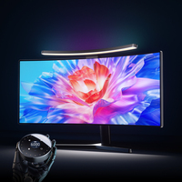 Barre lumineuse incurvée en aluminium pour moniteur avec télécommande, lampe LED anti-lumière bleue pour écrans de jeu, lumière de bureau pour la protection des yeux